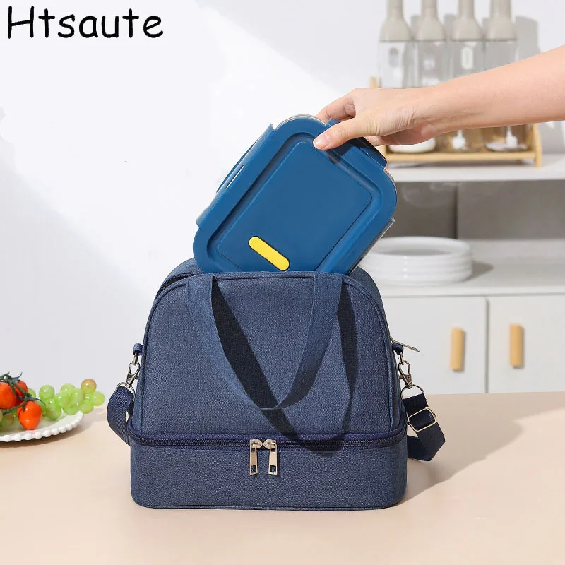 Large-capacity Hand-held with Shoulder Strap Insulated Bag Lunch Box Bag Student Thickened Waterproof Lunch Bag Insulated Case