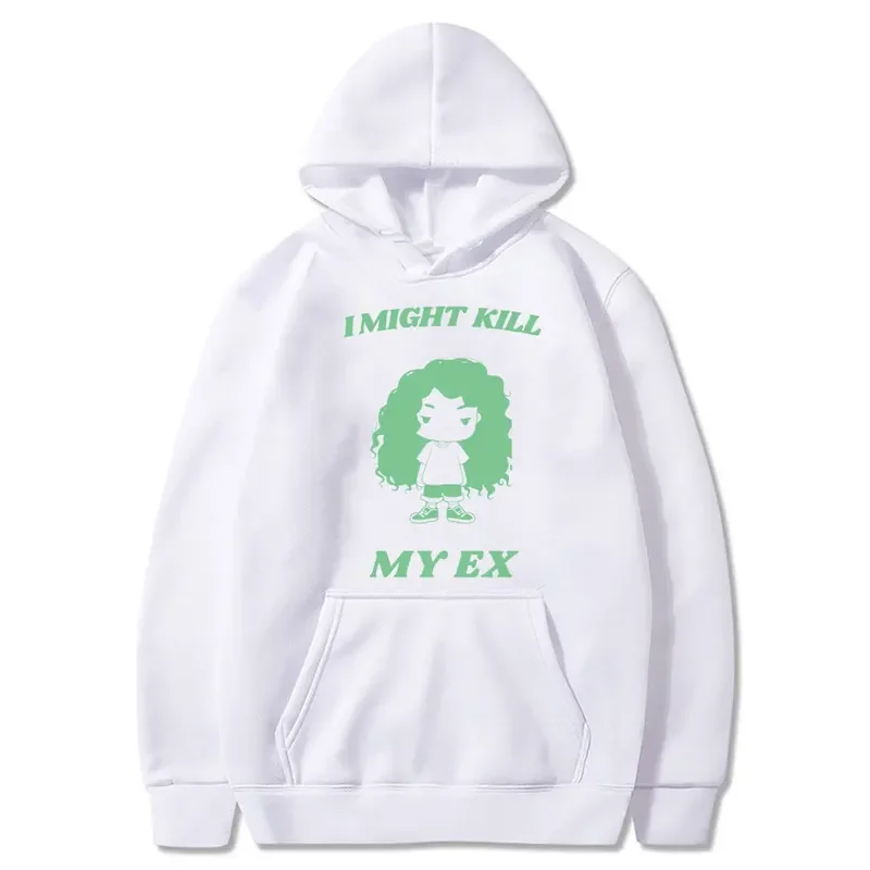 SZA I Might Kill My Ex Meme Graphic Hoodie Men's Vintage Oversized Sweatshirt Tops Men Women Hip Hop Rap Funny Casual Hoodies