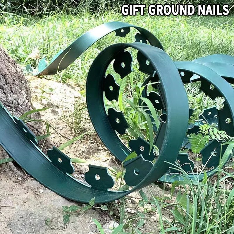 

10M Fixed Garden Barrier Lawn Grass Plastic Edging Border Landscape Edging Garden Edge Kit With 30 Anchoring Spikes Easy Install