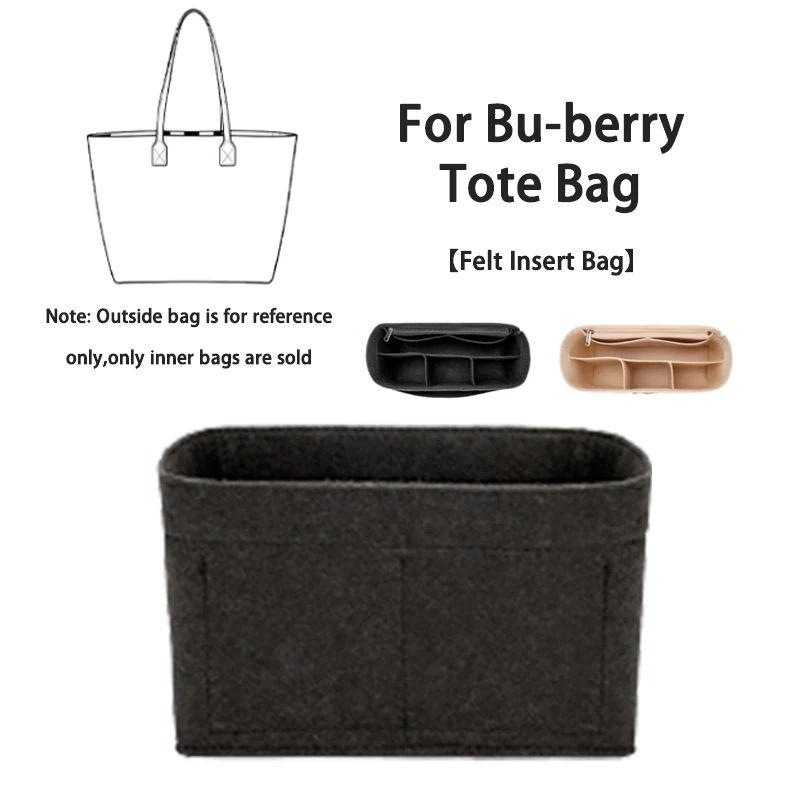 EverToner Multi-Pocket Organizer Storage The Liner Bag Felt Purse Insert Handbag Liner Bag For Bur-erry Tote Bag