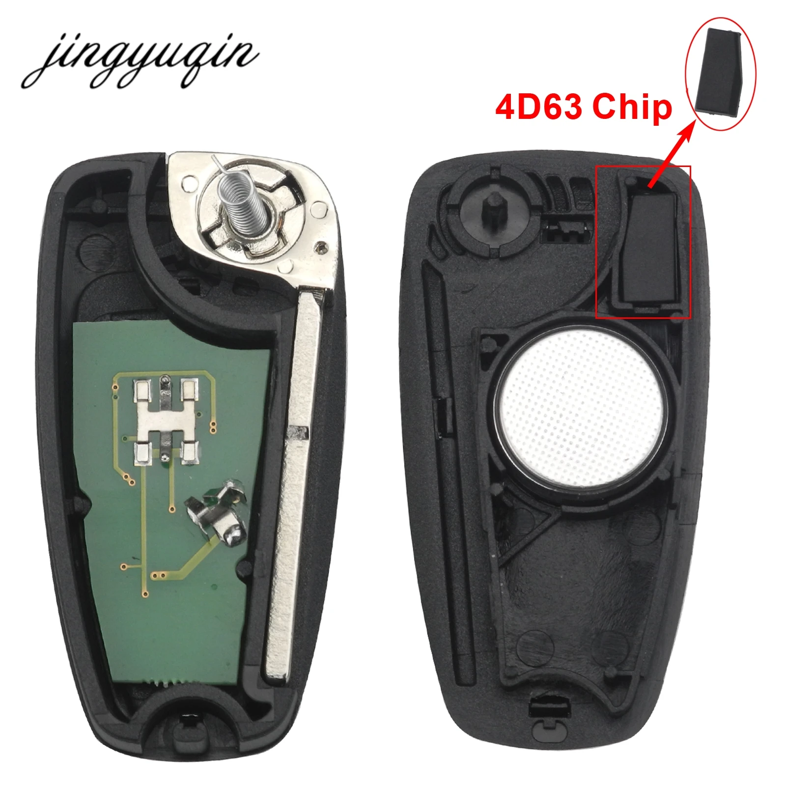 jingyuqin 3 Buttons 433/315Mhz ID63 Chip Flip Folding Remote Control Key For Ford Focus Fiesta 2013 HU101 Blade Replacement