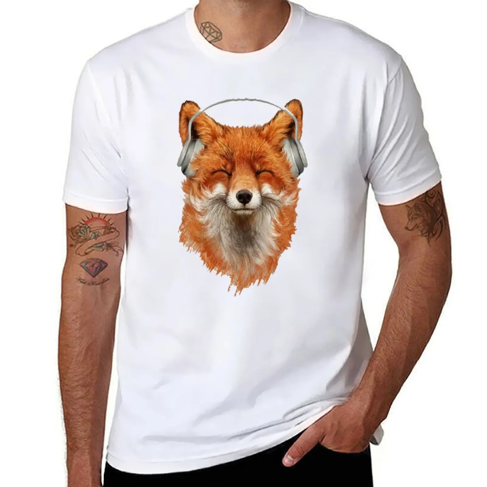 

virtual fox dj music T-Shirt anime t shirts oversize t shirt man luxury T-Shirt