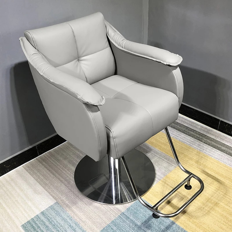 

Hair Salon Exclusive Dressing Single Backrest Soft Decoration Barber Chair Simple Design Silla Barberia Hairdressing Furniture