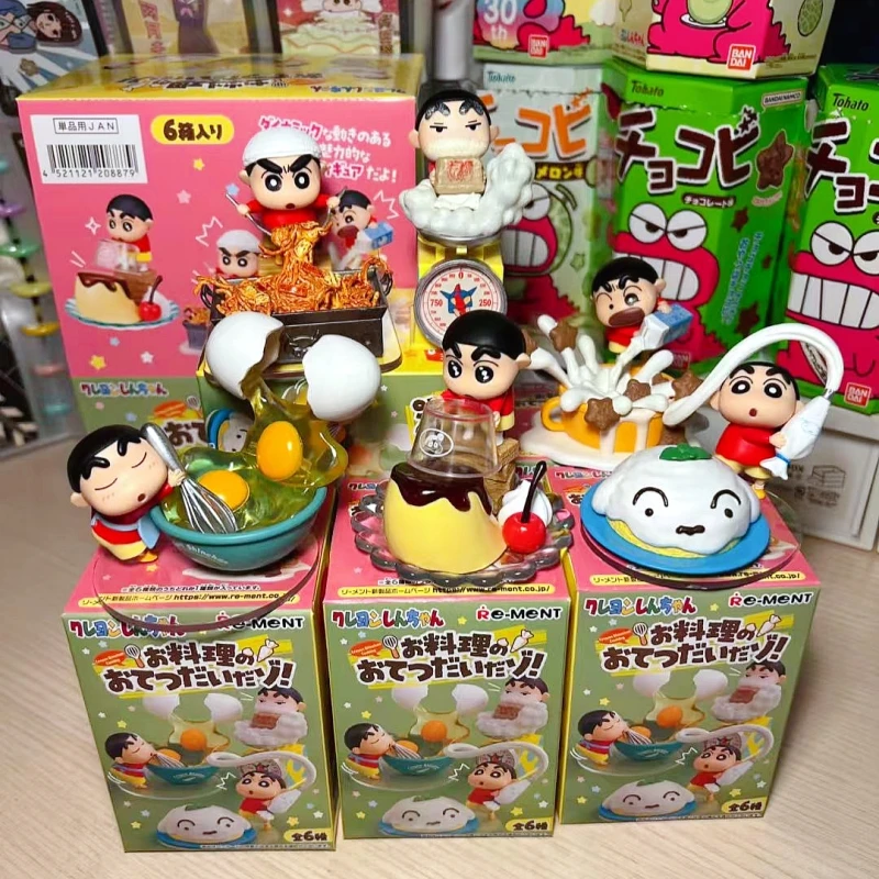 

Presale Crayon Shinchan Helps With Cooking Miniature Scene Models Figurines Trendy Blind Box Desktop Ornament Birthday Gift Toys