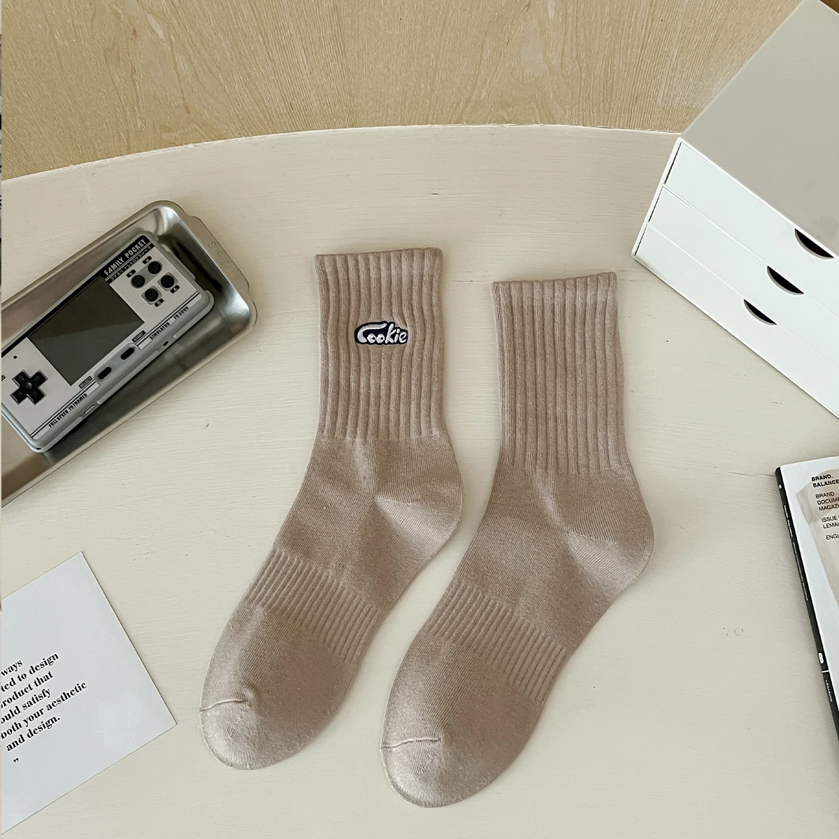 Letter Embroidery Tube Knit Indoor  Gym Tube Socks Casual Woman Home Cosy Gipsy Short Socks Training Ankle Socks High Quality