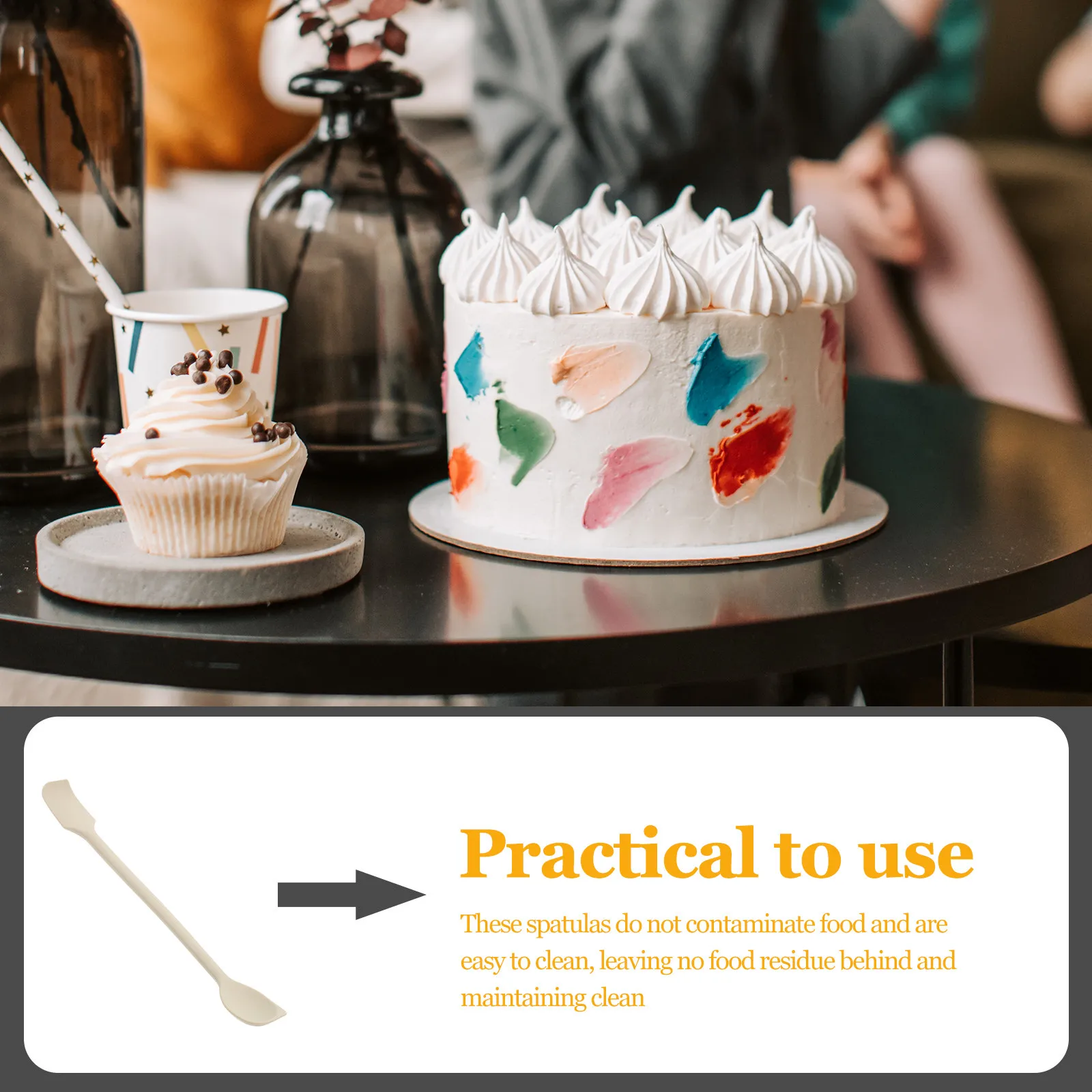 Mini Silicone Spatula Set for Jars Butter Cream Jam Spreading Scraping Stirring Baking Cooking Heat Resistant Non Stick Kitchen