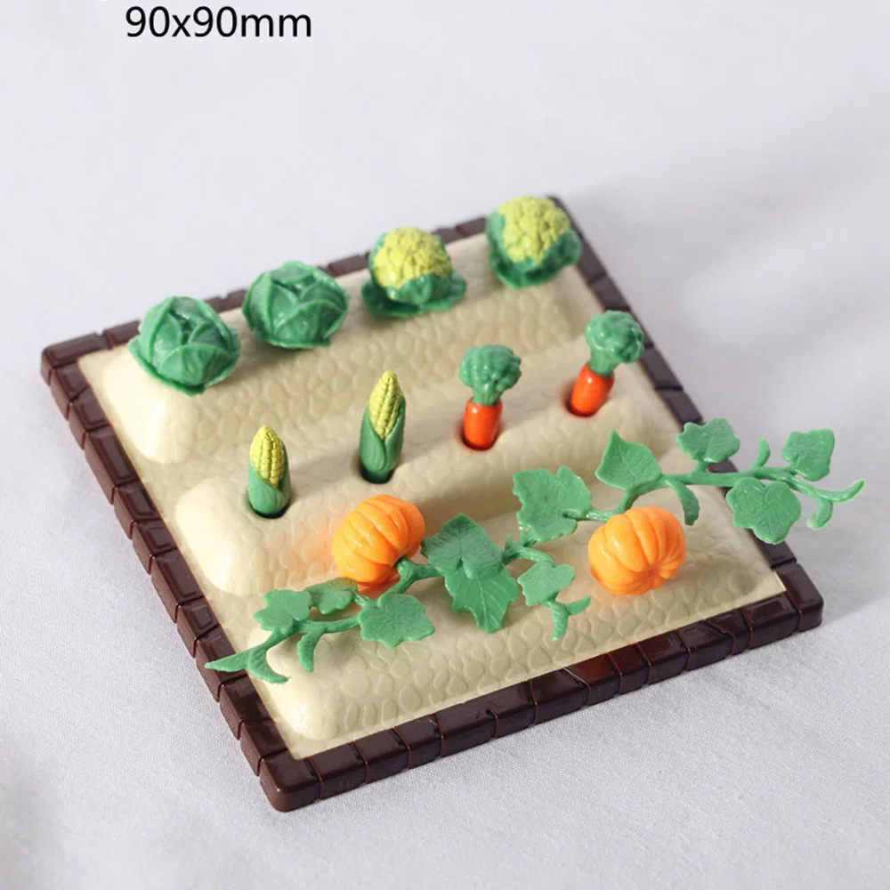 1 Set Dollhouse Outdoor Vegetable Farm Miniature Figurines Scale Model Planting Tools Simulation Models Diy Home Decor Ornament