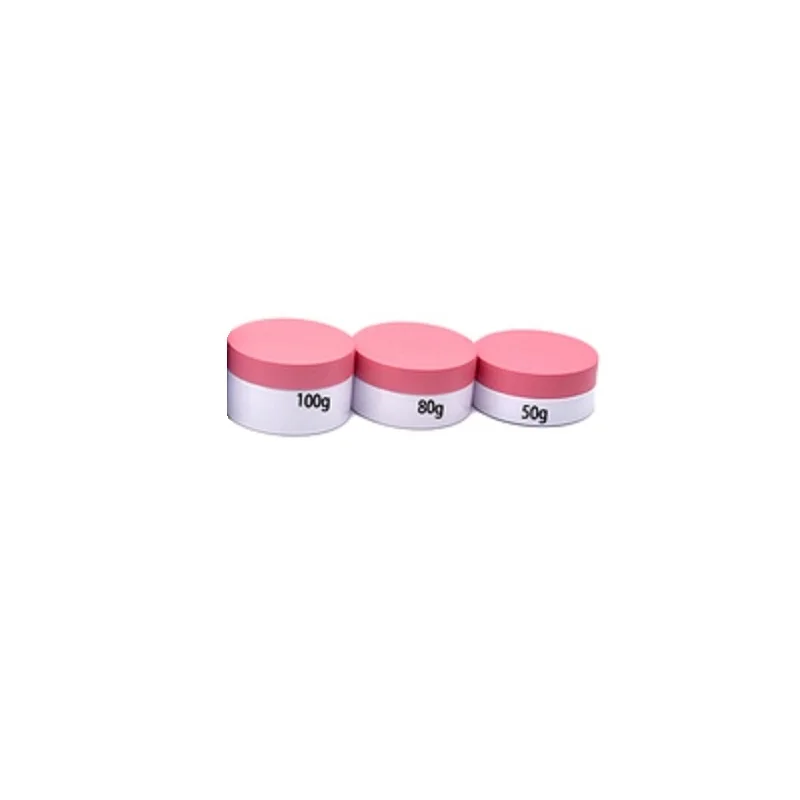 24Pcs Cream Jar White Plastic Empty Cosmetic Pink Lid 50g 80g 100g 150g 200g 250g Packaging Refillable Wide Mouth Bottles