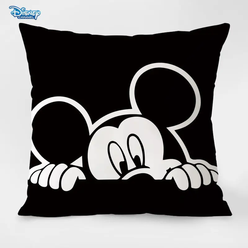 Disney Mickey pillow cover sofa living room Mickey Mouse black white simple pillowcase bed head back cushion office pillow case