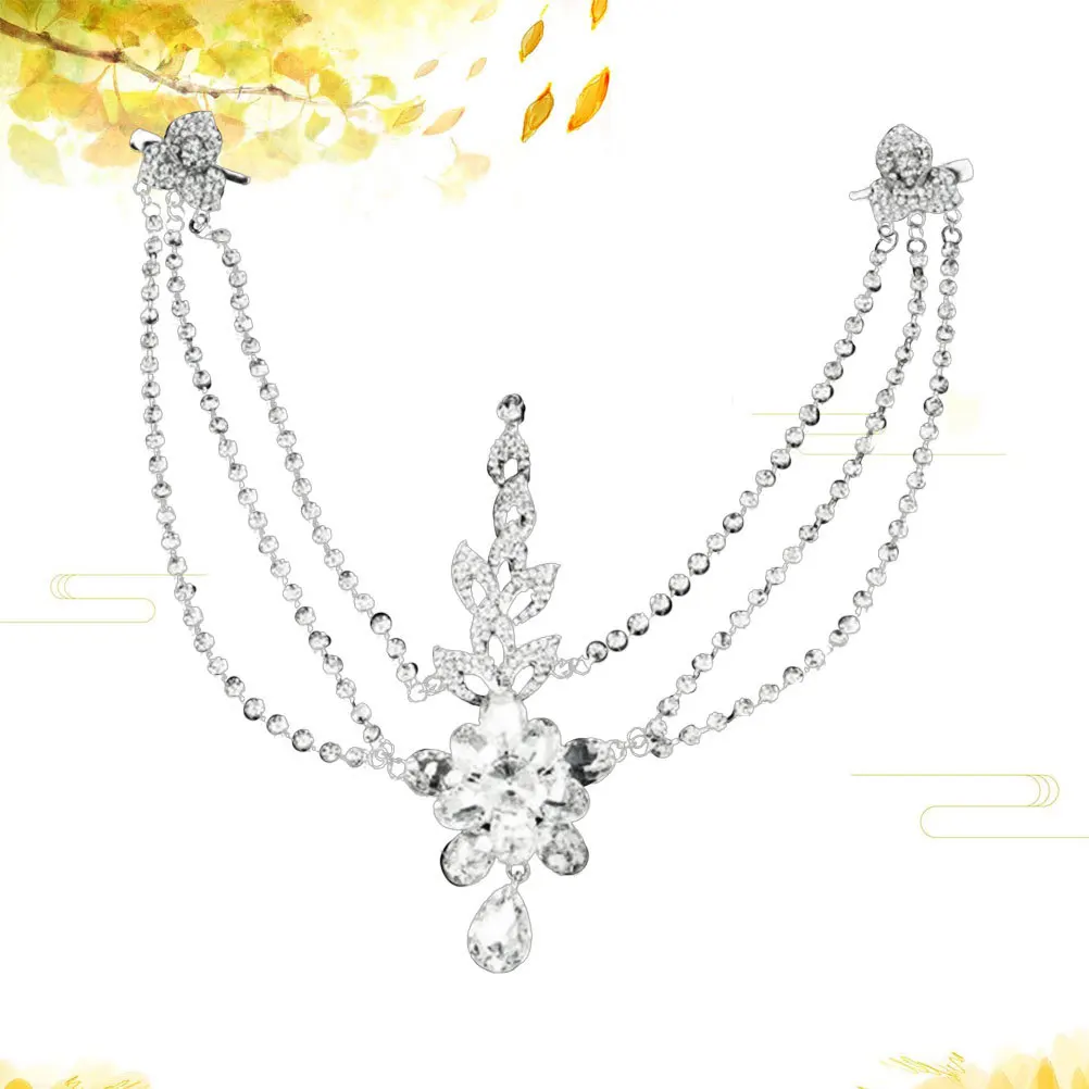 

Цепочка для волос из хрустального сплава, женский свадебный аксессуар, украшение для головы невесты, повязка на лоб со стразами, повседневное использование, для выпускного вечера