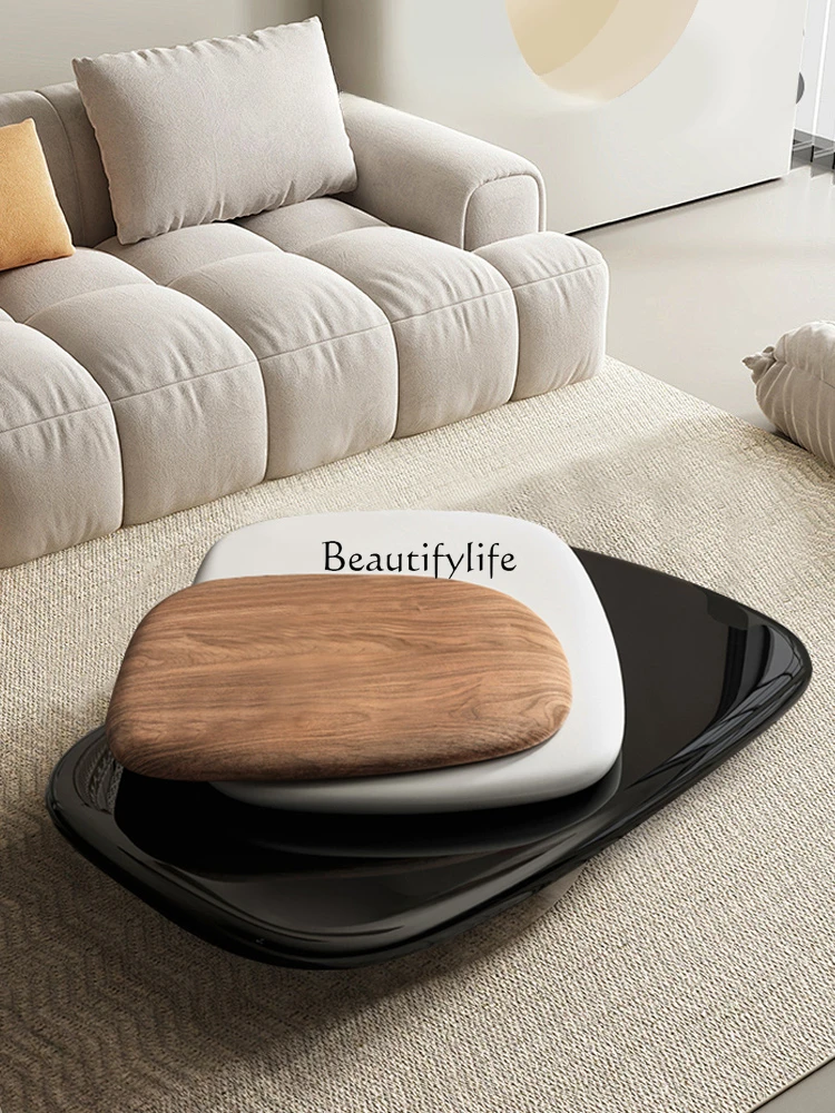 Italian Rotating Coffee Table Minimalist Creative Living Room Modern Minimalist Pebble Shaped Coffee Table