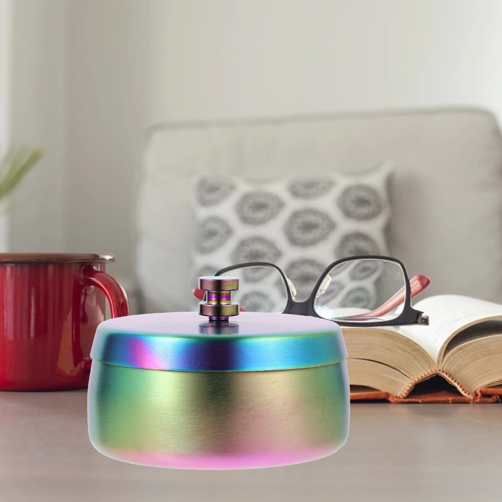 

Windproof Cigarette Ashtray Stainless Steel Large Capacity Smoke Column Outdoor Decor Home Adornment Smoking Container