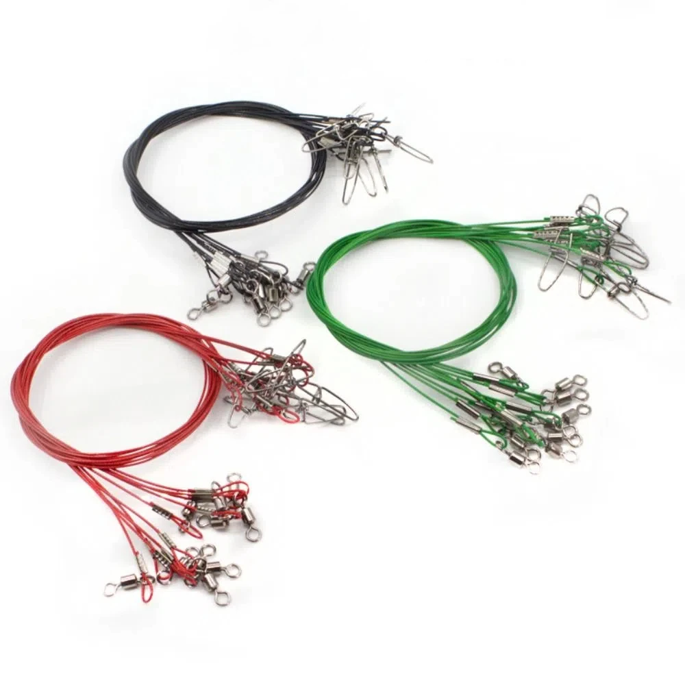 

10pcs 50cm Sea Fishing Steel Wire 150LB Tension 1mm Diameter Fishing Leader Line Thicken Anti-bite Lure Fishing-line