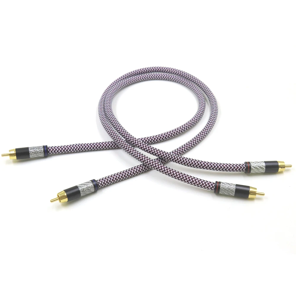 XLO HTP1用Hifiオーディオケーブル,金メッキカーボンファイバーのペア,2rcaケーブル,6n ofhc,ダブルrca信号線,rcaケーブル