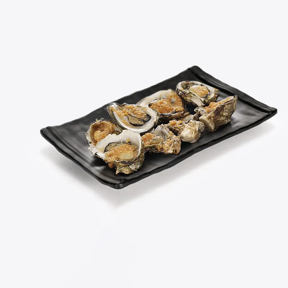 

3pcs Sushi Plate Set Black Melamine Serving Tray Restaurant Party Decorative Food Dish Easy Clean Smooth Surface
