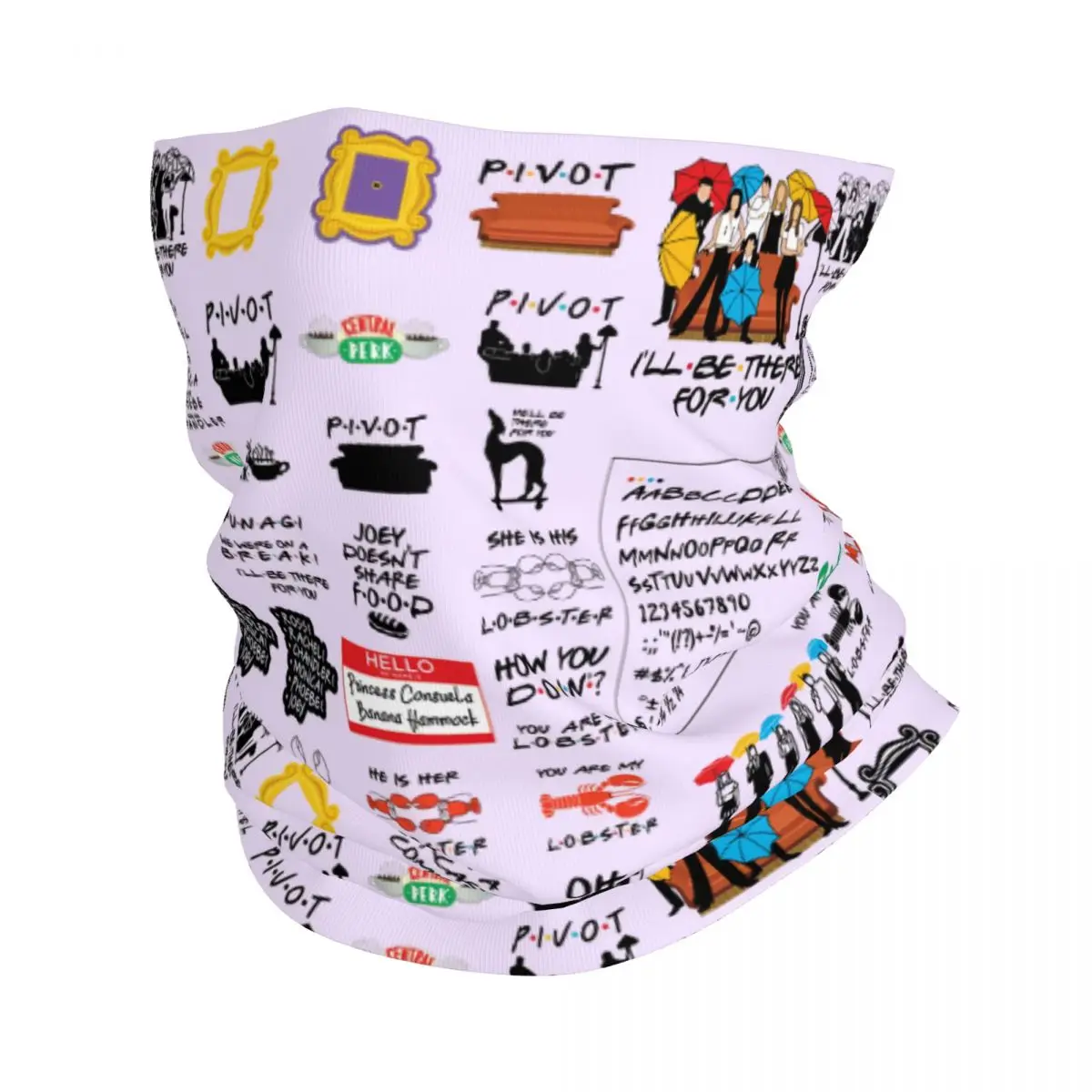 Custom Friends TV Show Neck Gaiter Women Men Windproof Winter Bandana Scarf for Cycling