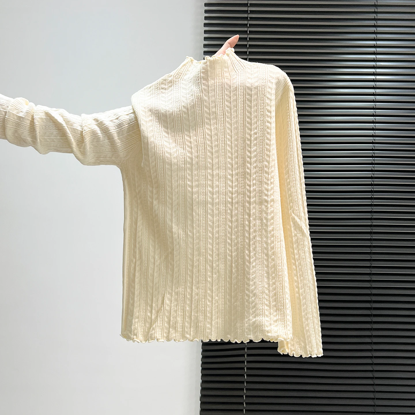 여성용 하프 하이넥 니트 베이스 스웨터, 독특한 디자인 감각의 가을 스웨터 탑