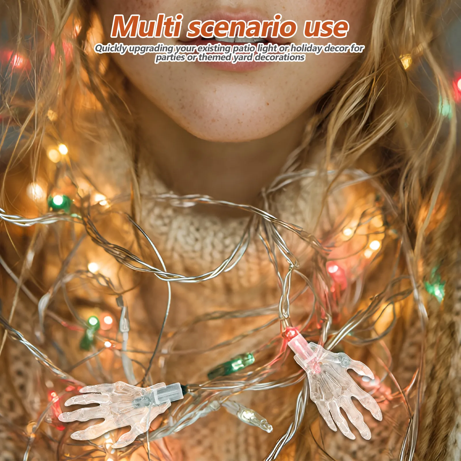 100Pcs Spooky Hand Light Covers Transparent Plastic 5Mm LED String Light Bulb Protector for Halloween Decor