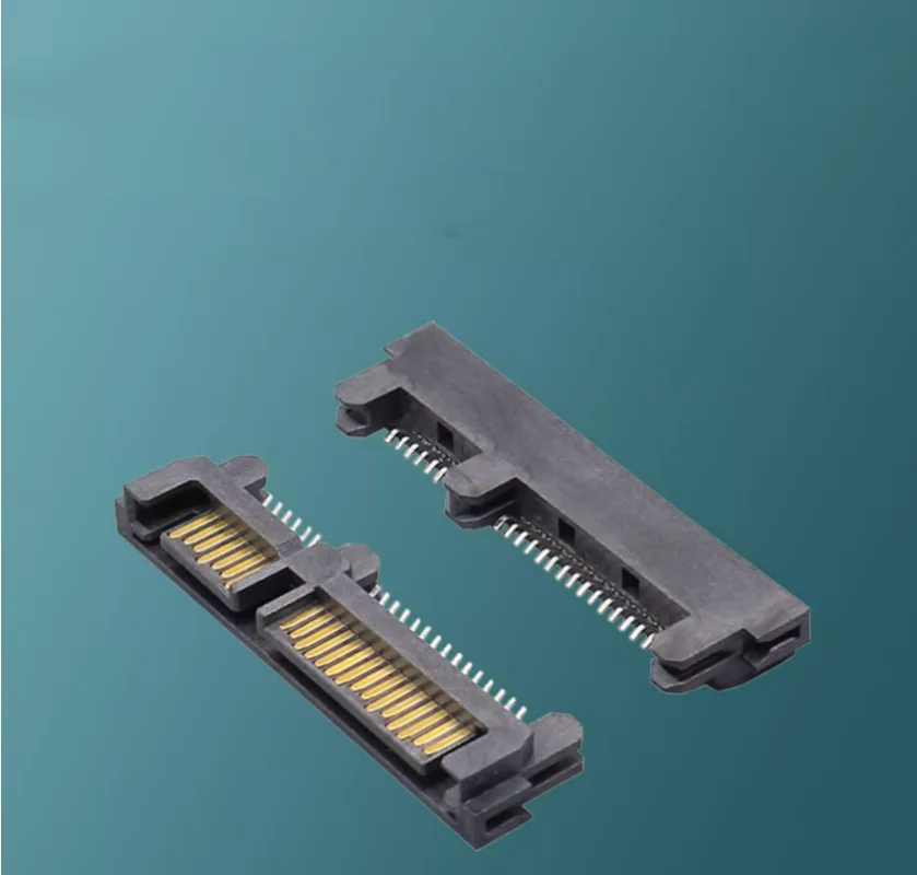 100pcs SATA7P+15P seat, SMT clamp type patch, SATA solid-state drive connector connector socket