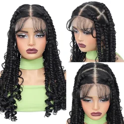 20Inch Synthetic Braiding Wigs Square Box Braided HD Full Lace Wigs for Black Women Braided Wig with Baby Hair