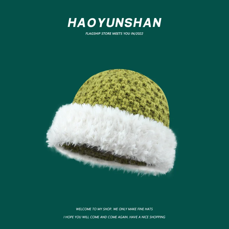 Topi Nelayan Rajutan Tangan Rajutan Rajutan untuk Wanita Di Musim Gugur dan Musim Dingin