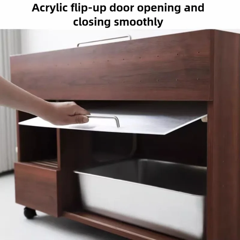 Integrated Cat   Box Storage Cabinet Leak Proof Sand Closed Stainless Steel Cat Toilet Enclosed Bedpan Odor Control Pet Sup