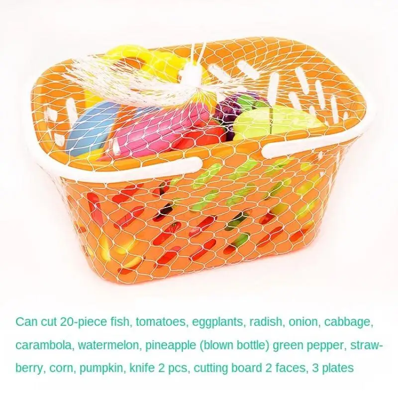 Cutting Play Food Set For Kids Simulation Kitchen Toys Pretend Play Montessori Cut Fruits Vegetables Toy for Toddlers Boys Girls