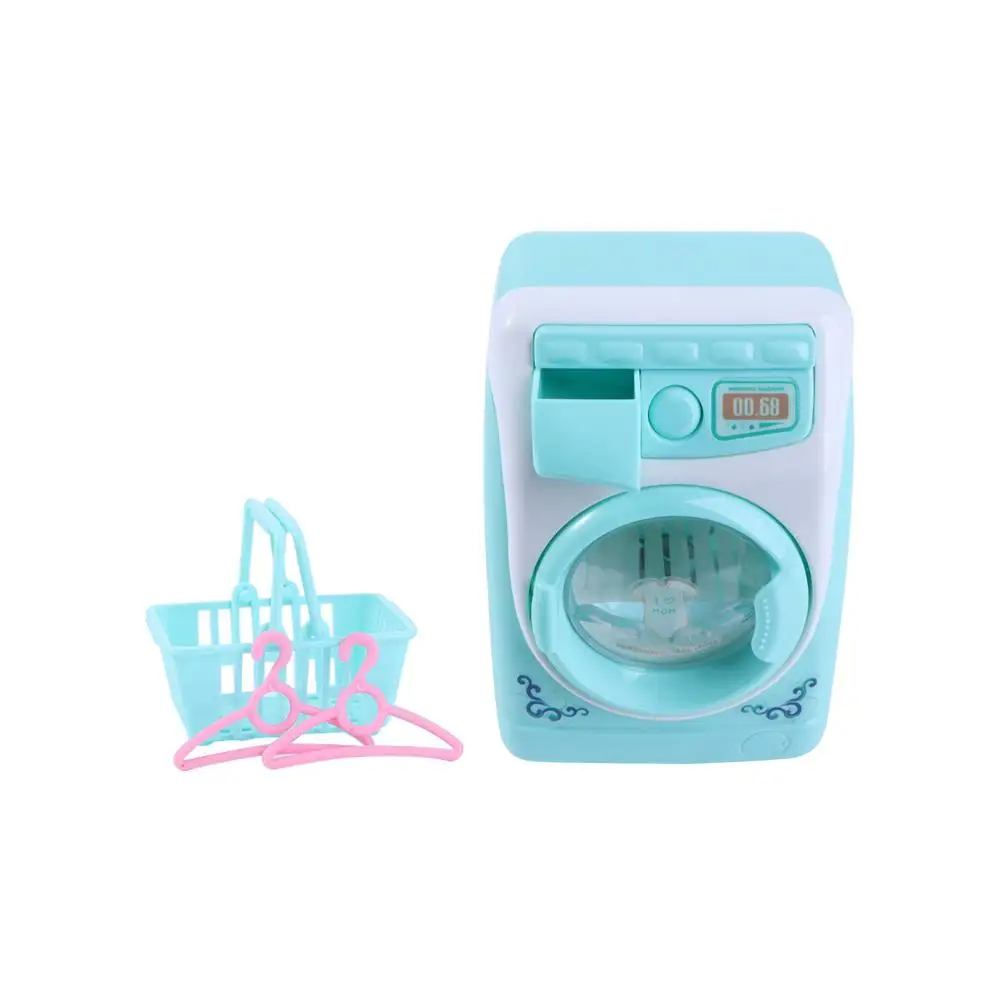 Machine Model Pretend Play Toy Simulation Washing Machine Toys Mini Furniture Filling Water Toy Mini Electric Washing Machine