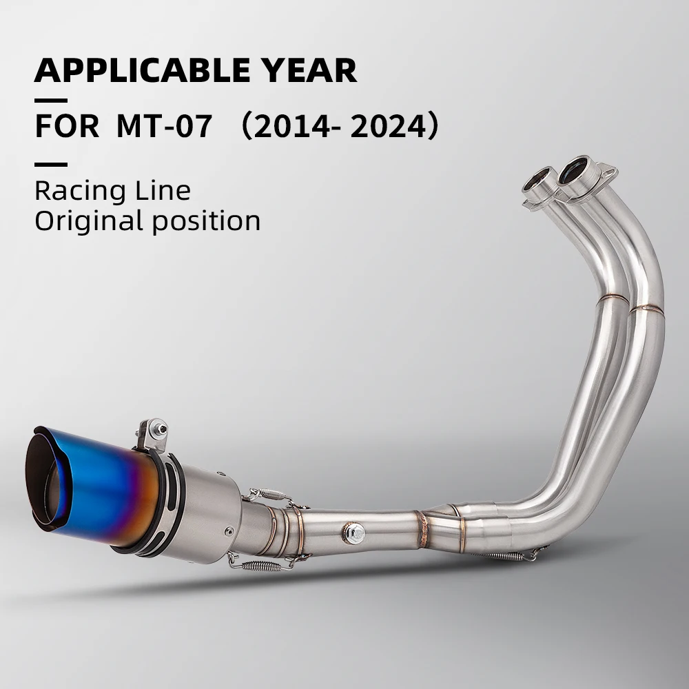 

Full Motorcycle Exhaust System for MT07 FZ07 XSR700 2014-2024 Escape Manifold with DB Killer Performance