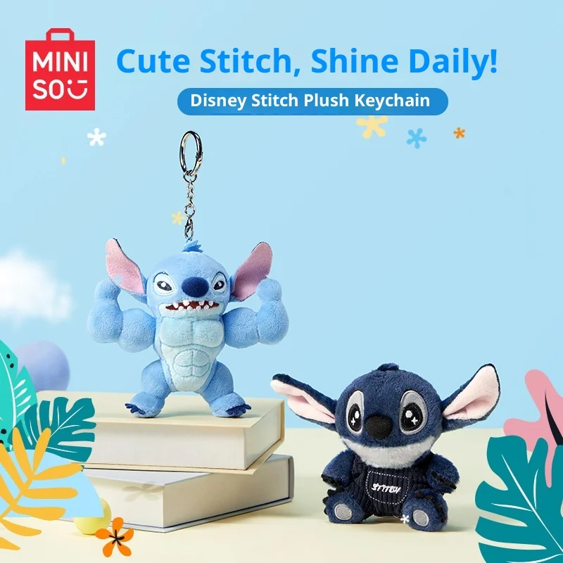 

MINISO Disney Stitch Plush Keychain Cute Lilo & Stitch Hanging Charm Bag Accessory Soft Plush Pendant Gift for Friends