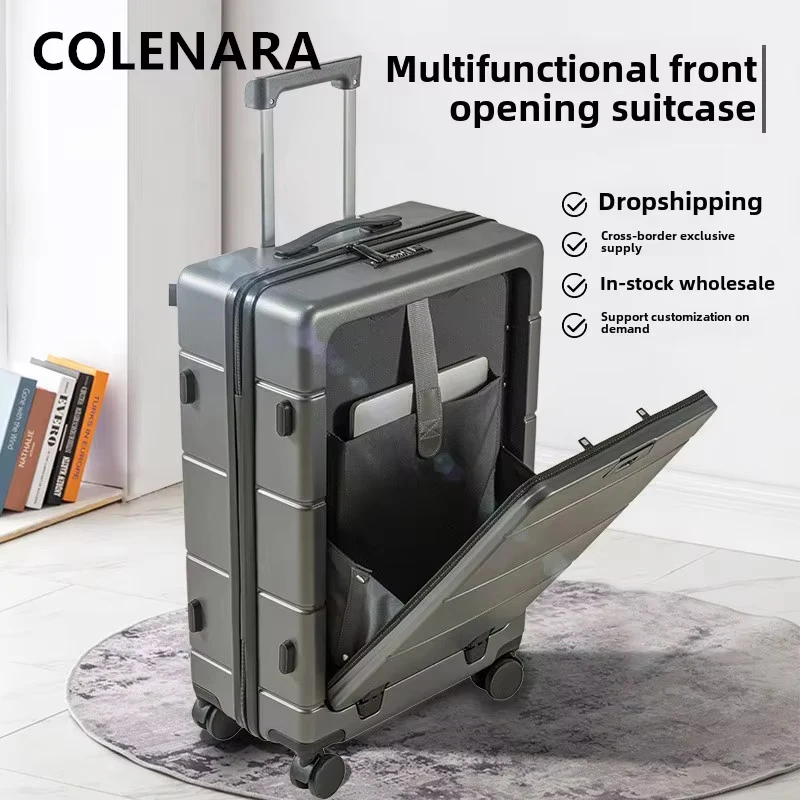 COLENARA Rolling Suitcase Front Opening Laptop Boarding Box 20