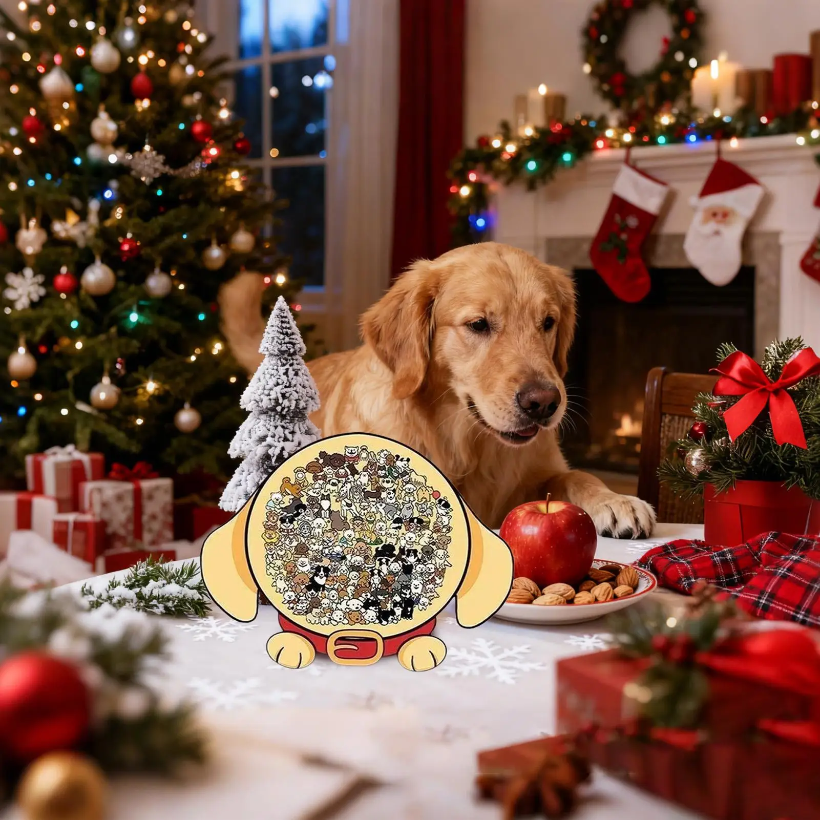 Wooden Animal Puzzle Colored Dog Framed Board Game Wooden Colored Animal Jigsaw Puzzle For Adult Youth Elderly Friend Preschool