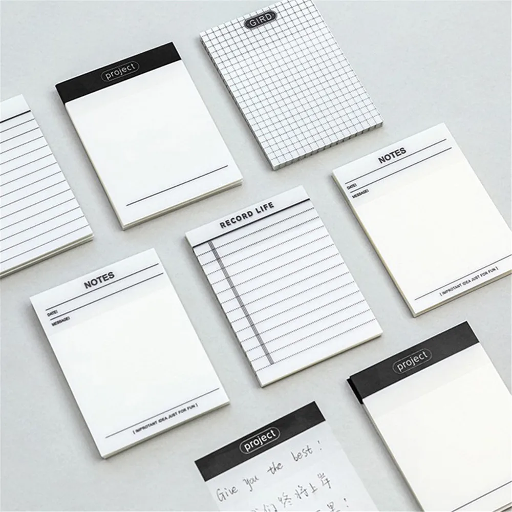 Bloc-Notes Portable, 50/80 feuilles, grille vide, bloc-Notes Transparent, pour la planification des Notes, fournitures scolaires et de bureau, 1 pièce