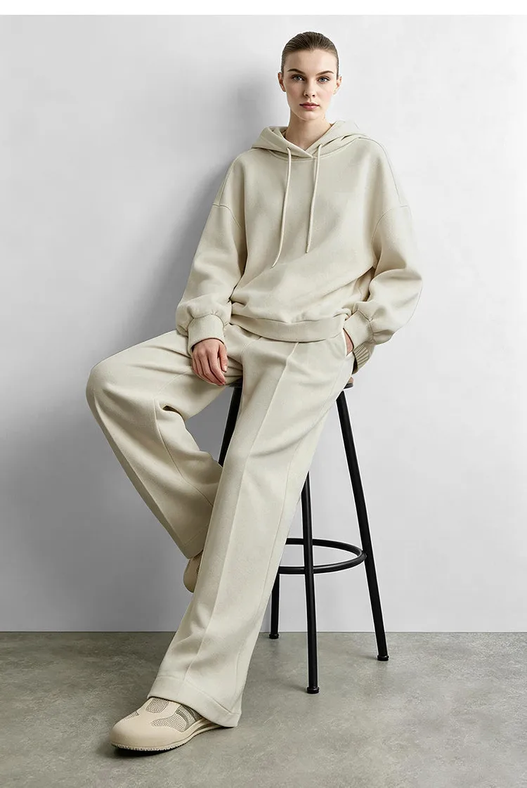 Amii Hooded Pullover Sweatshirt Drawstring Drop Shoulder Loose Fit Slimming Casual 2026 Winter Women's Clothes 12624037