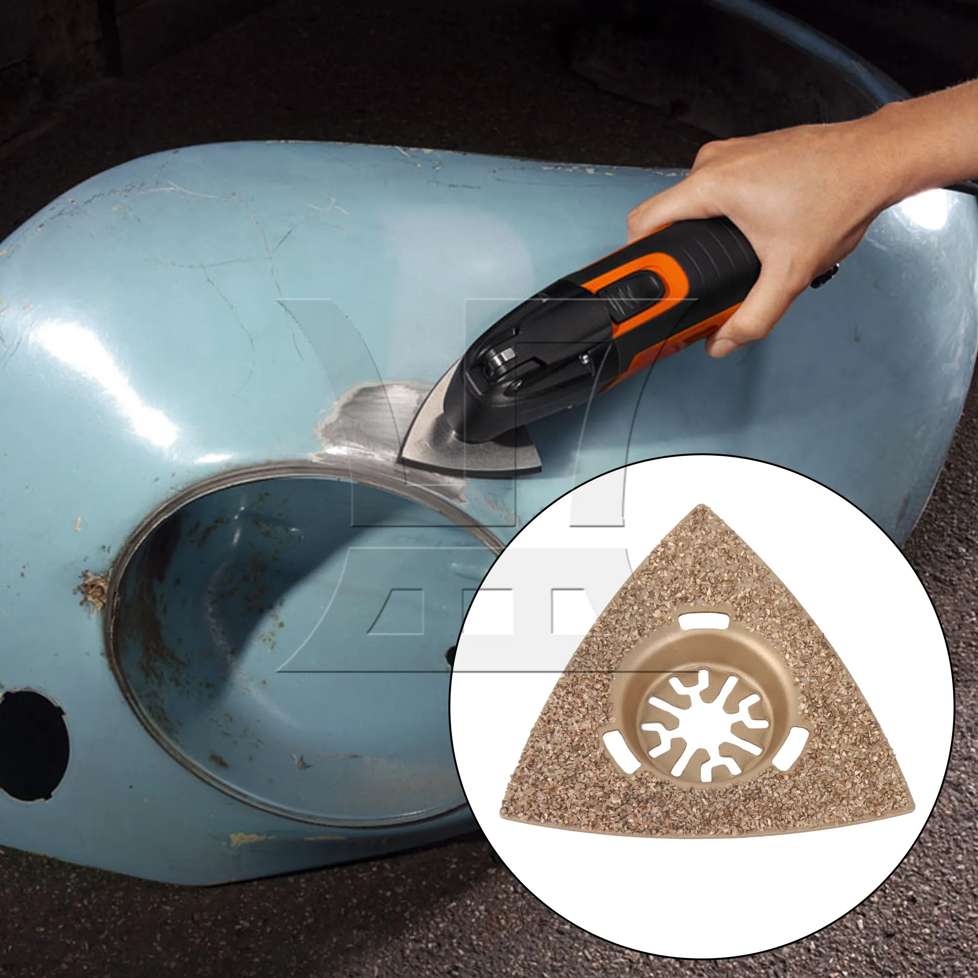 CNBTR 8cm Oscillating Triangle Carbide Rasp Yellow