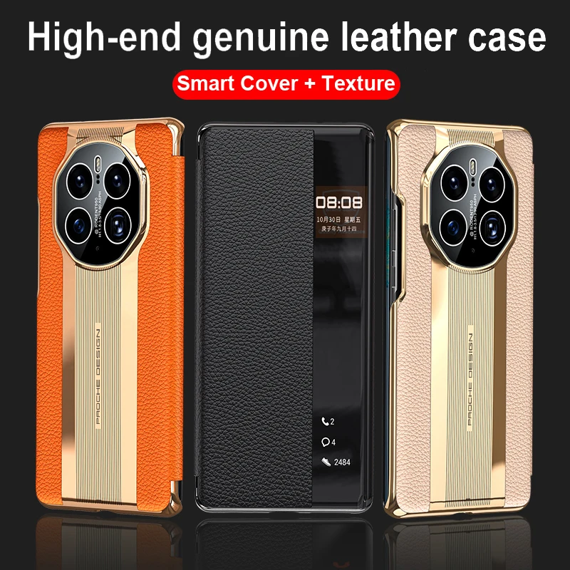 

Porcelain Genuine Leather Case For Huawei Mate 50 Pro Mate50 RS Flip Phone Case For Huawei Mate50 Pro Mate 50 Cover Bumper Shell