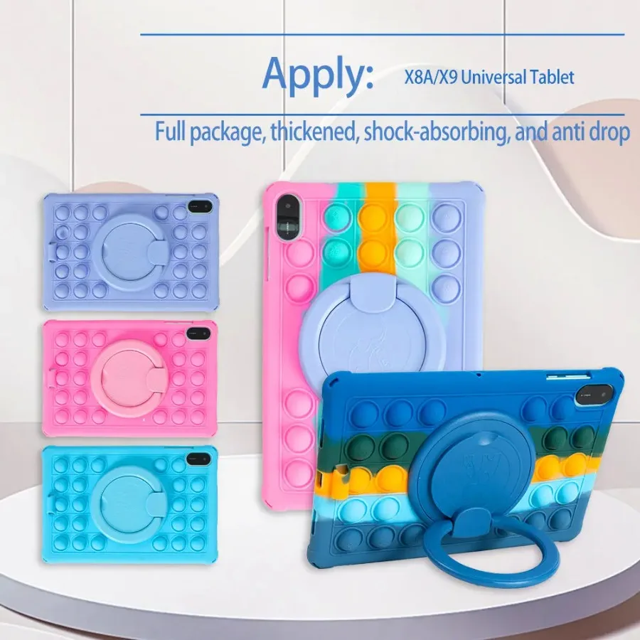 Etui na tablet Honor Pad X8A 11" Bubble Pop Obrotowe etui z miękkiego silikonu na tablet Honor Pad X9 X8A 11 cali Bezpieczna podstawka na tablet dla dzieci — zdjęcie produktu 5