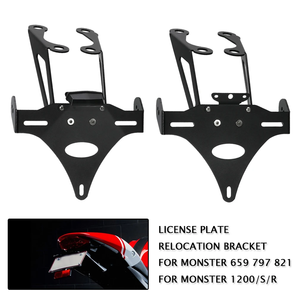 

For DUCATI Monster 659 797/Plus 821/Stealth 1200/S/R Motorcycle License Plate Holder Bracket Rear Tail Tidy Fender Eliminator