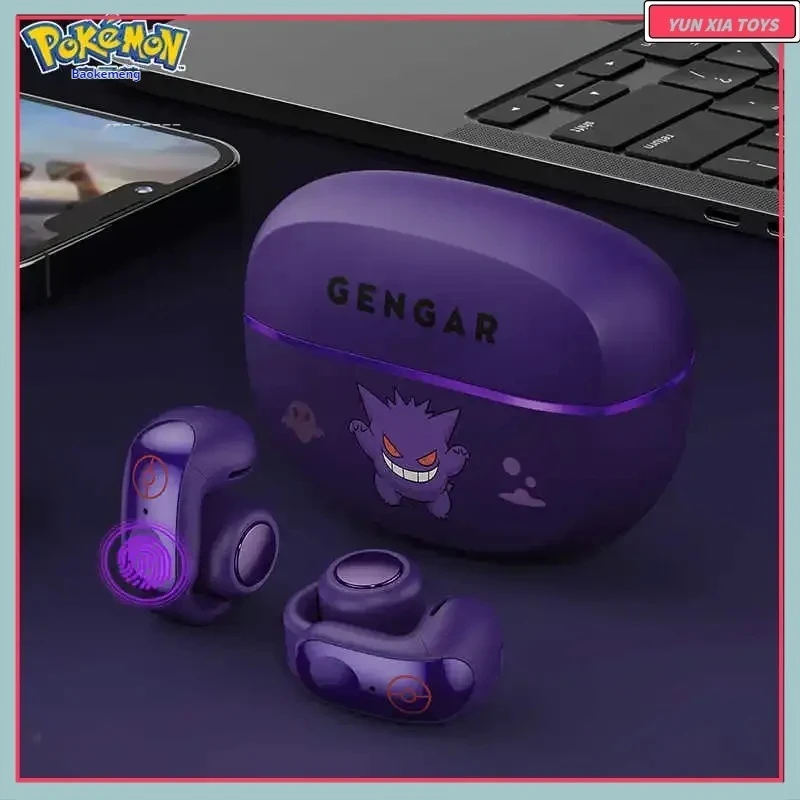 

2025 Pokemon Anime Bluetooth Headset Ear Clip Style Not Reduction Hifi Stereo Game Wireless Sport Earbuds Endurance Trendy Gif