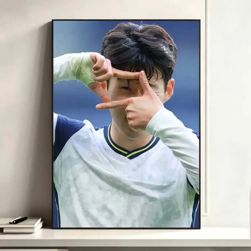 Hot Football Star Son Heung min  Poster High Quality Dorm Living Room Aesthetic Wall Decoration Painting Stickers Gift