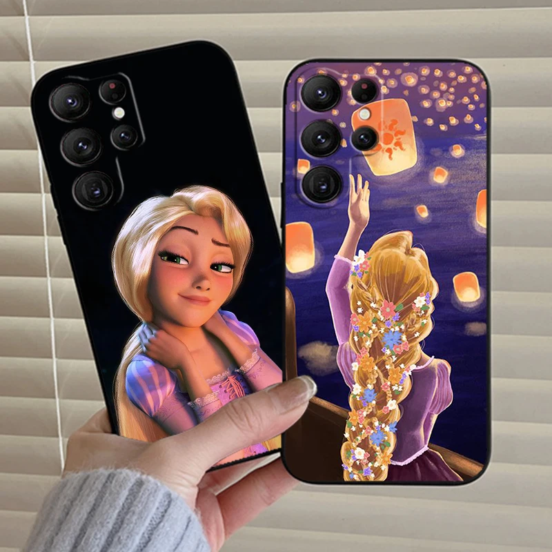 Rapunzel Tangled Disney For Samsung Galaxy S24 S23 S22 S21 S20 FE S10 S10E Plus Ultra Pro Lite 5G Black Soft Phone Case