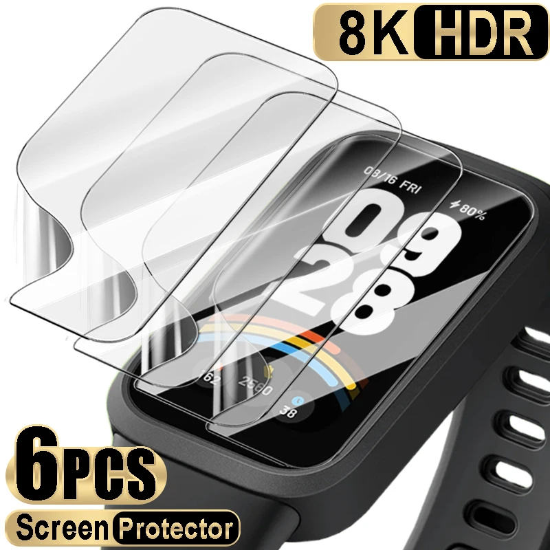 1-6PCS Hydrogel Film For Xiaomi Band 8 9 Active 8 Pro HD Protective Film Anti-Scratch Screen Protector For Mi Band 9Pro 9Active
