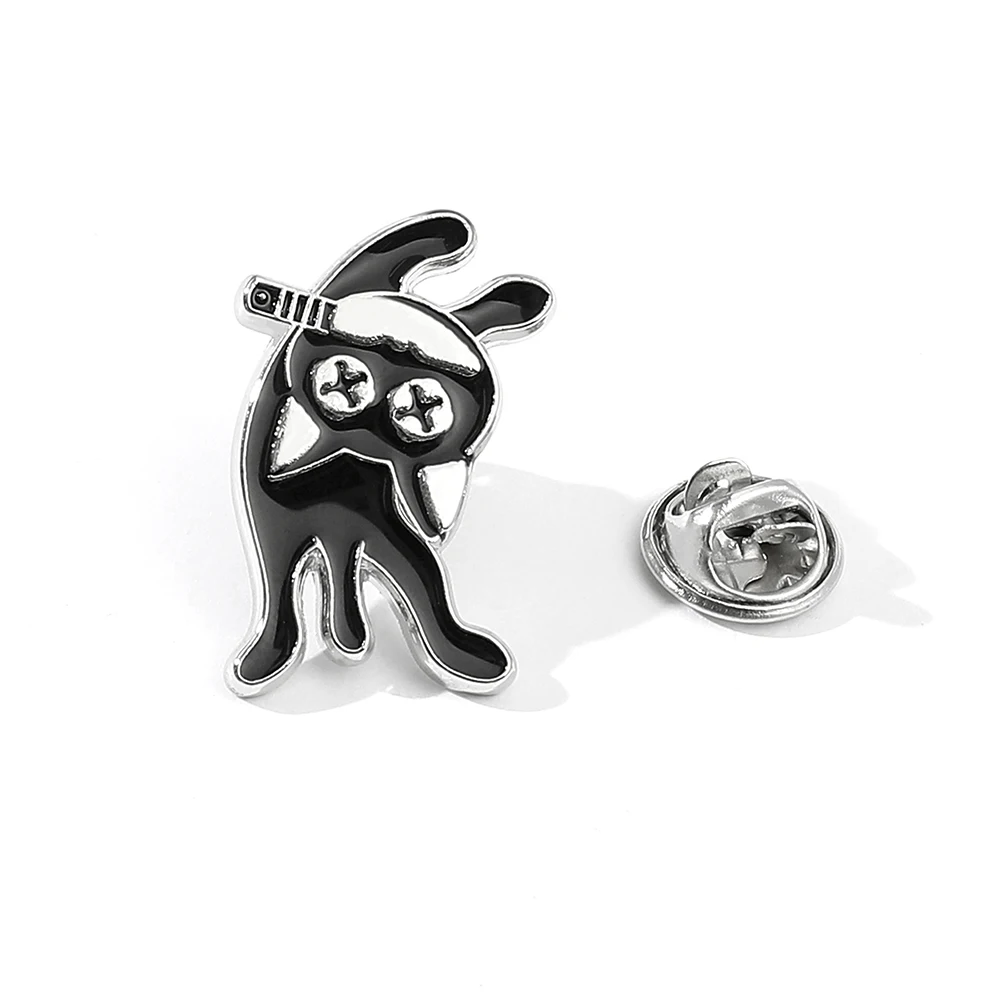 Creative cartoon Brooch Cat Beak Knife Alloy drip oil badge ornament Cute Brooch