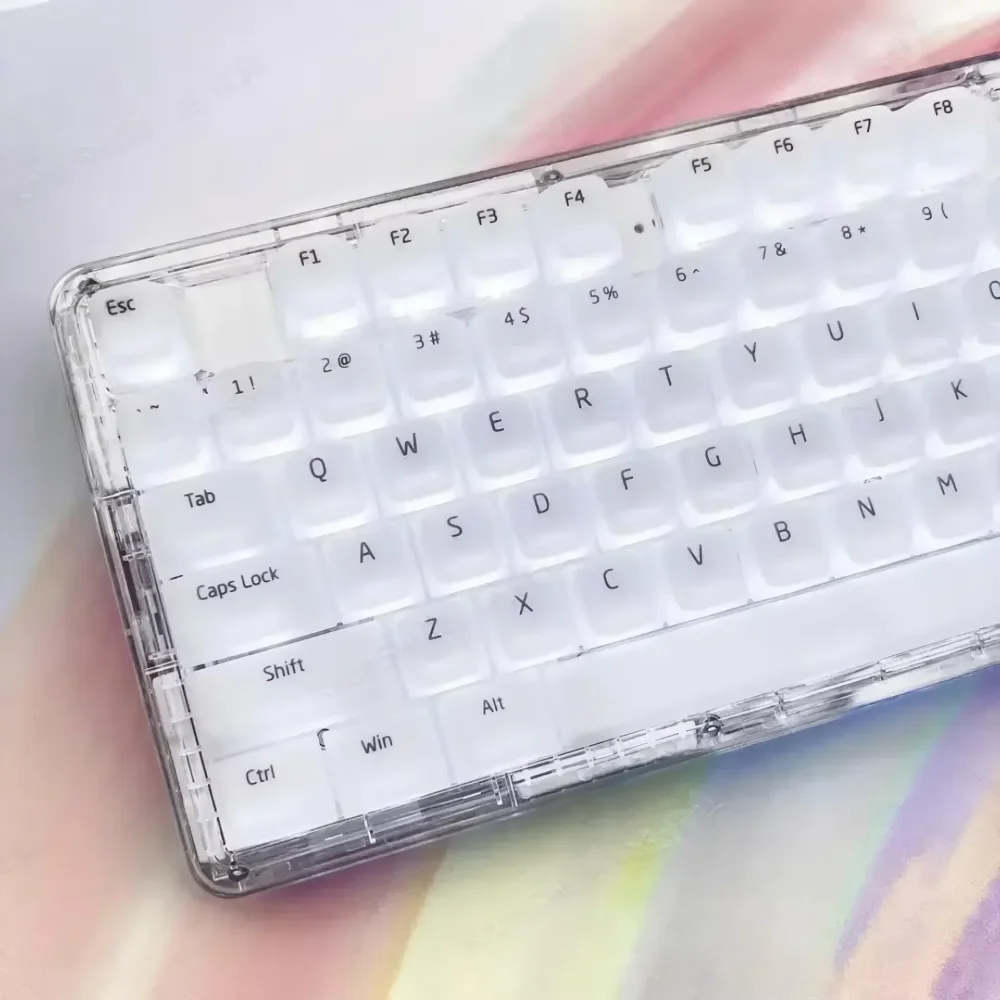 Soft Silicone Cherry Keycap Set ABS 113 Keys Maiden Pink Double Layer for MX Switch 60/84/90/104/108 Mechanical Keyboards