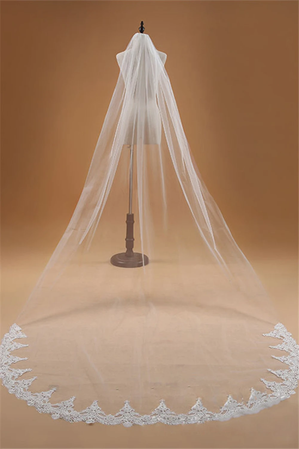 Elegant  Mariage 3m One Layer Lace Edge White Ivory Cathedral Wedding Veil Long Bridal Veil Wedding Accessories Veu De Noiva image 3