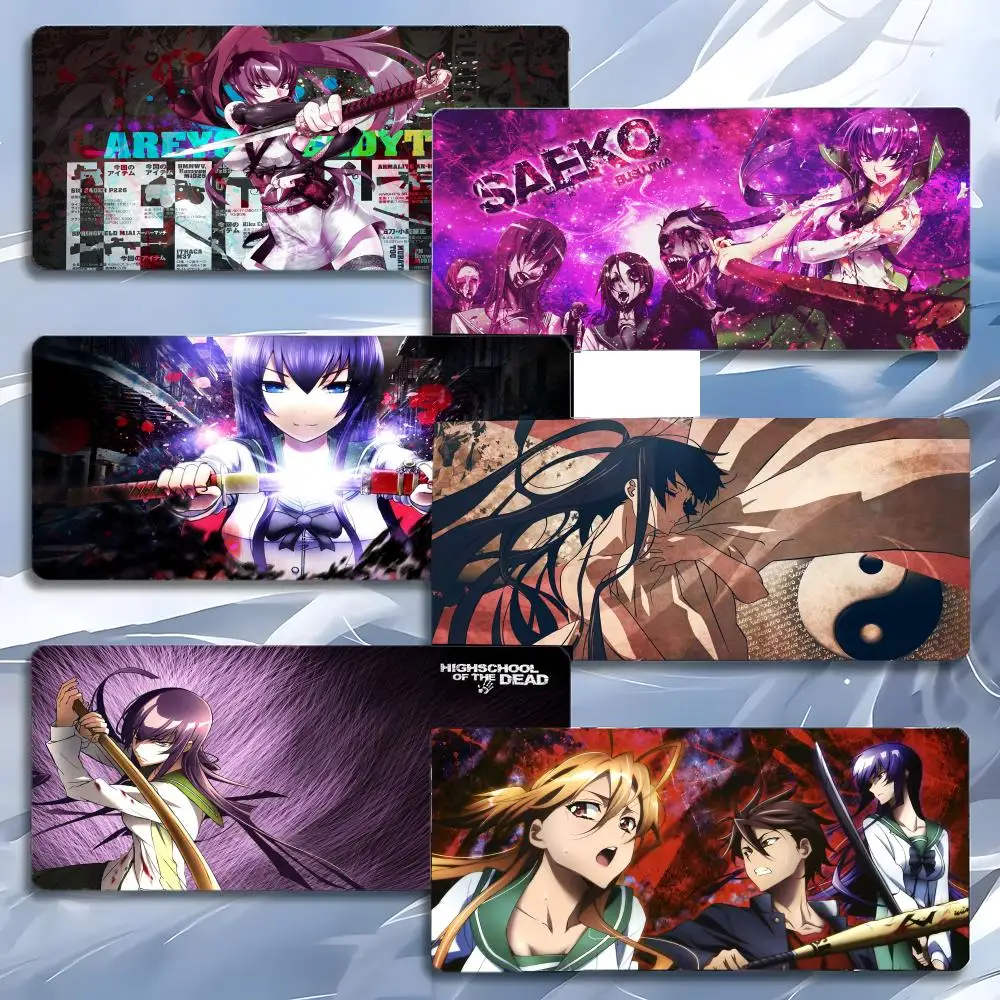 H-Highschool Of The Dead Anime Horror Mouse Pad Mousepad Large Gaming LockEdge Thickened PC Table Desk Mat