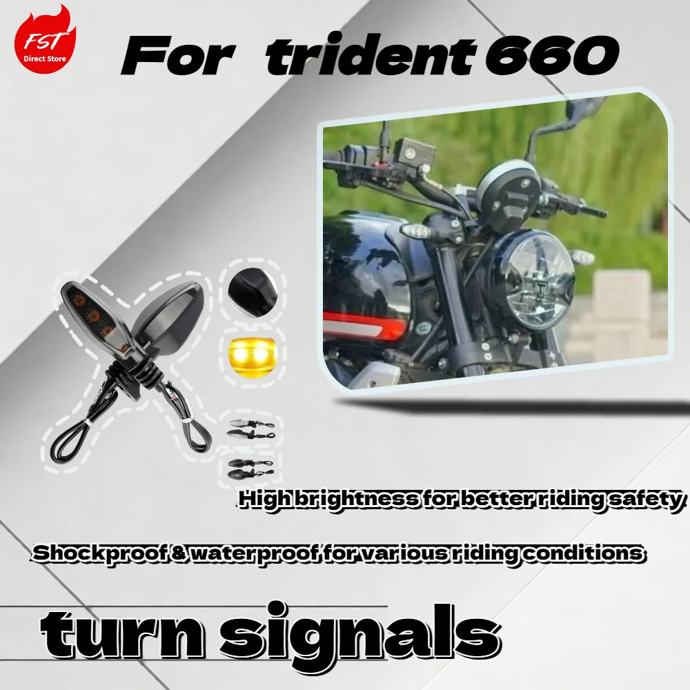 

For Trident 660 Motorcycle LED Turn Signal, Super Bright Front Rear Indicator Light Modification Parts