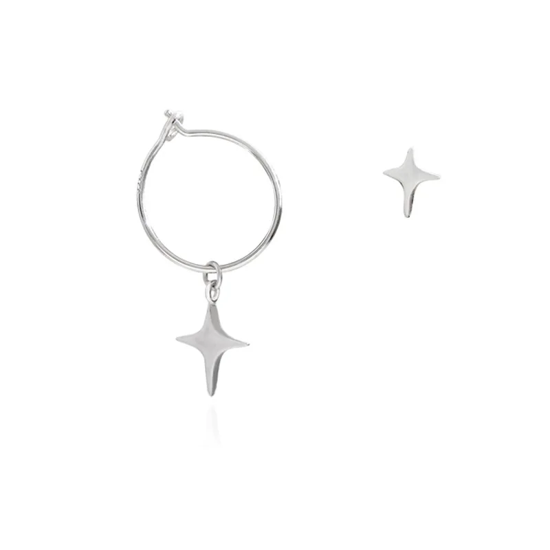 Asymmetry Style Trend Hollow Stars Earring Geometry Circular Earring For Girl Women Friends Charm Earring Jewelry Birthday Gift