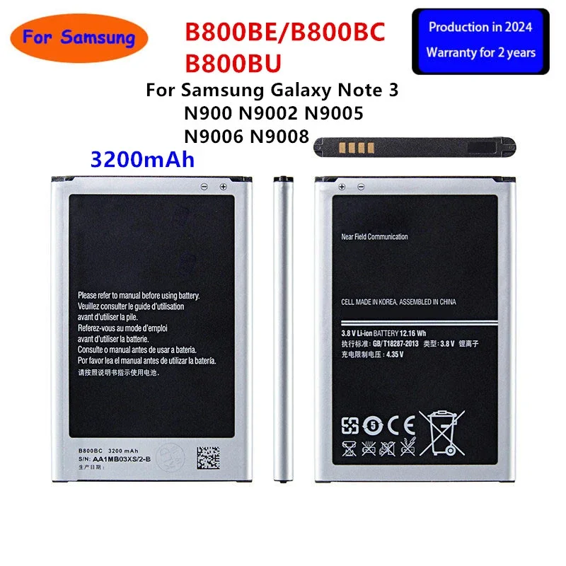 

Brand New B800BE B800BC B800BU Battery For Samsung Galaxy Note 3 N900 N9002 N9005 N9006 N9008 Replacement Battery with NFC