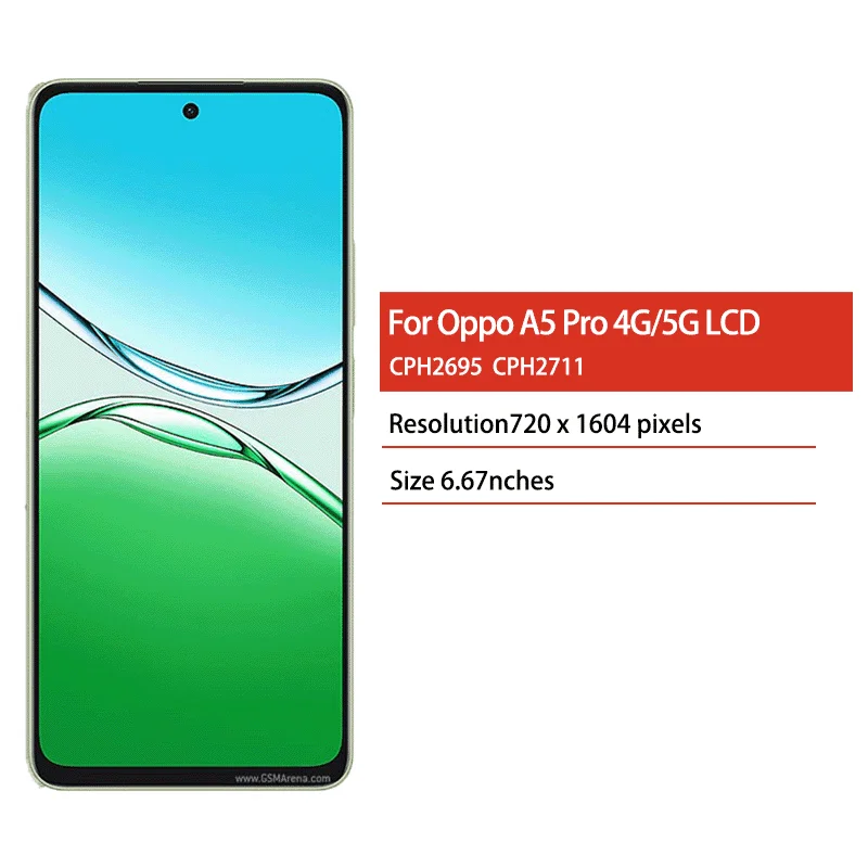 6.67'' AAA+ Wyświetlacz LCD z ekranem dotykowym do Oppo A5 Pro 4G CPH2711, Digitizer do OPPO A5 Pro 5G CPH2695, Zamiennik LCD — zdjęcie produktu 2